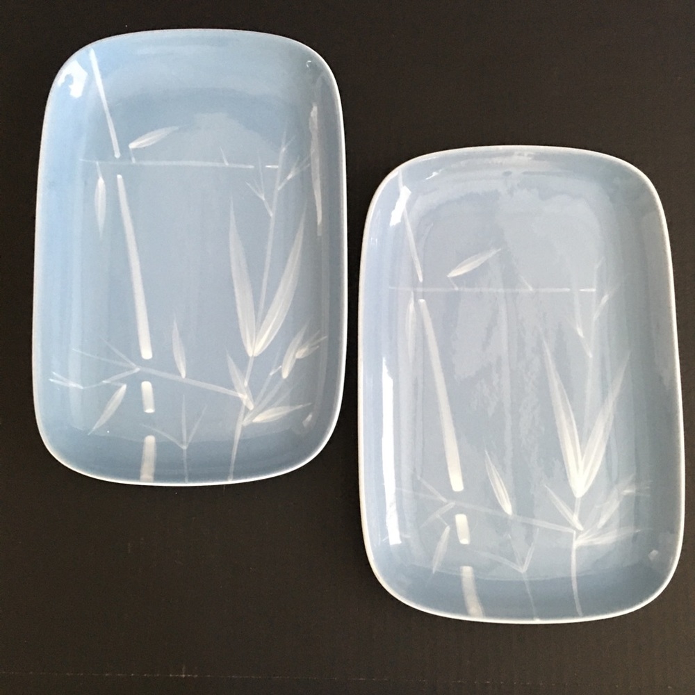 2 Winfield Bamboo Pattern Platters 12 x 8 Vintage EXCELLENT